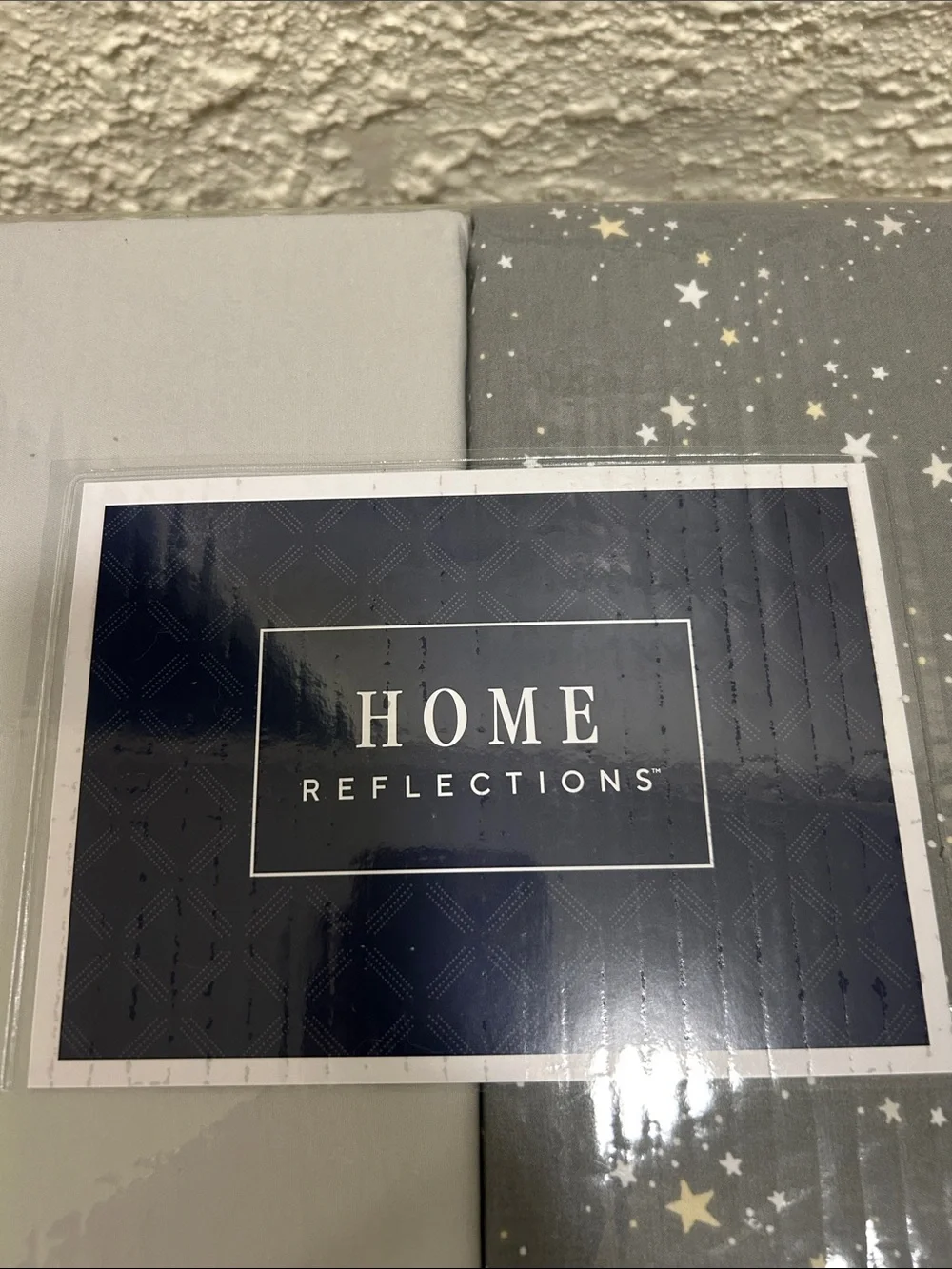 HOME REFLECTIONS Grey & Star Pattern 2 KING SIZE SHEET SETS FACTORY FRESH NEW